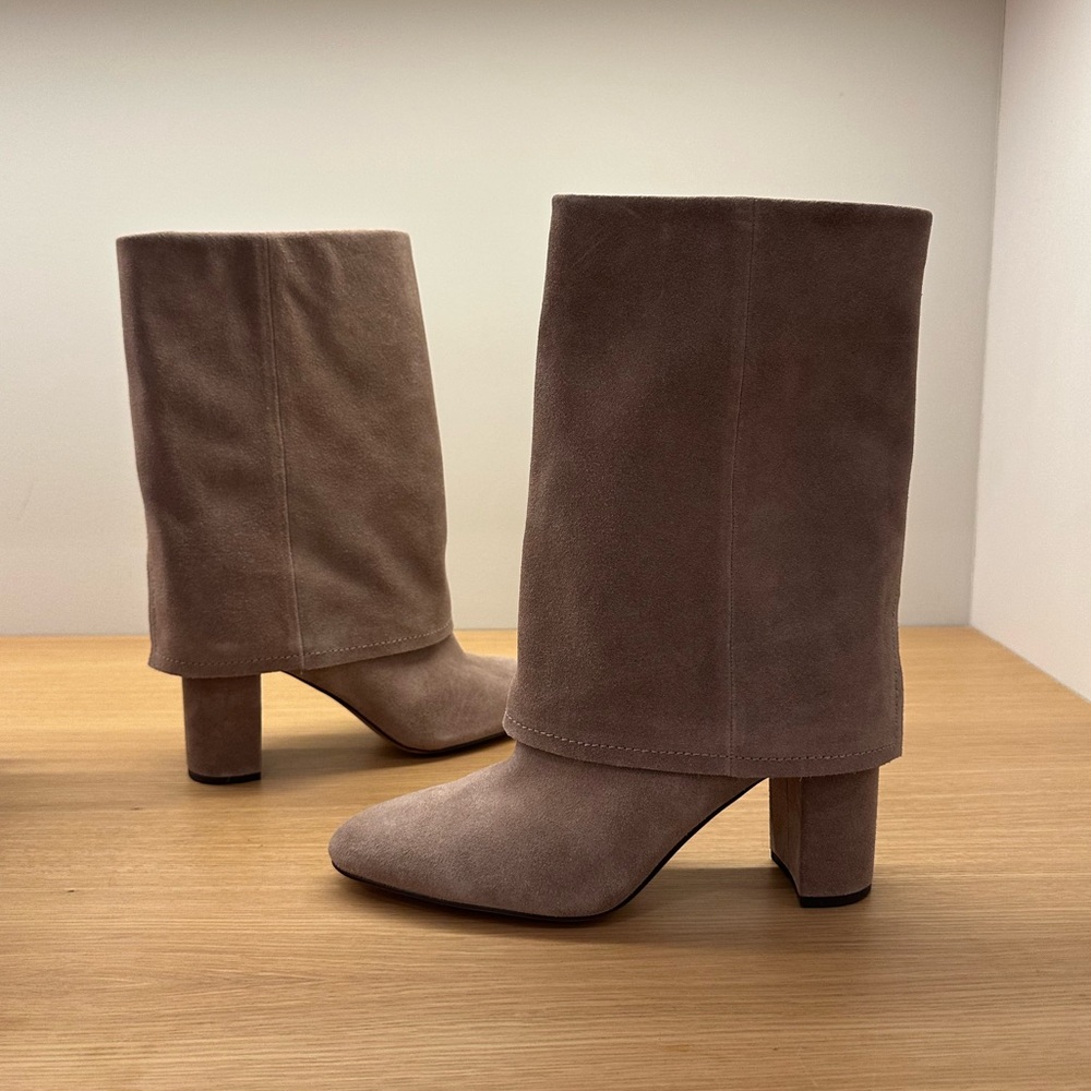 Vince Camuto Taupe Suede Heeled Boots 9